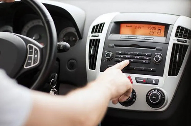 Tune in to your FM radio station while driving