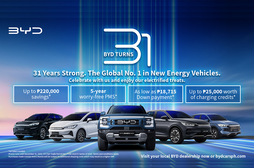 BYD celebrates 31 years in the Philippines with cash savings, free maintenance, and charging credits.