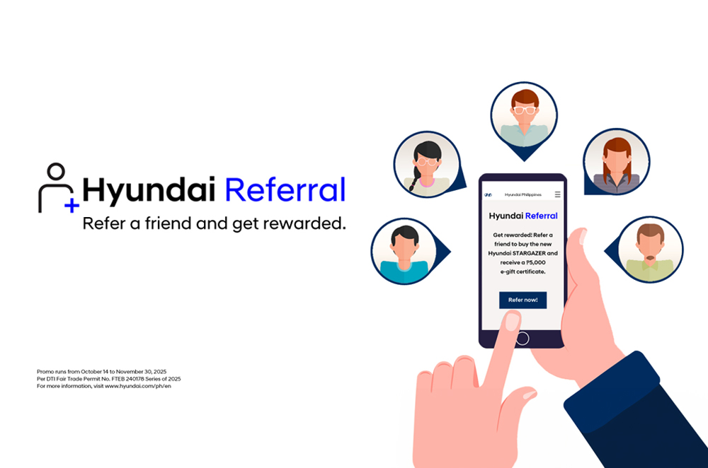 Hyundai’s referral promo gives owners a chance to earn rewards for every Stargazer sale made through them.