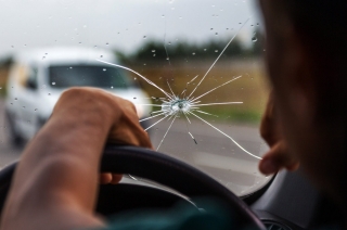 Cracked windshield