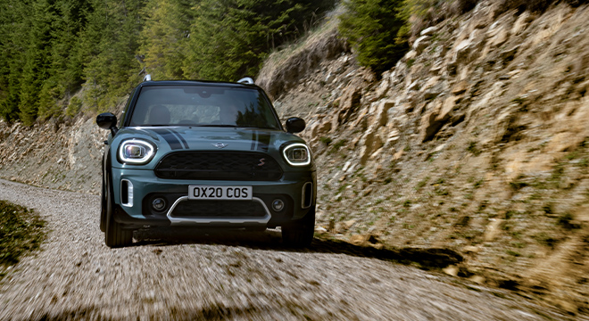 2022 Mini Cooper Countryman Front Driving Dirt Road 