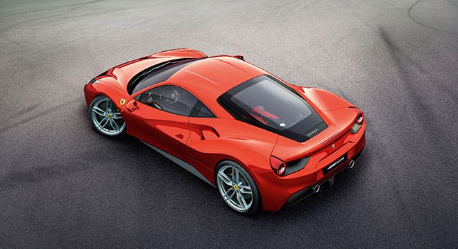 Ferrari 488 GTB 2018 top view