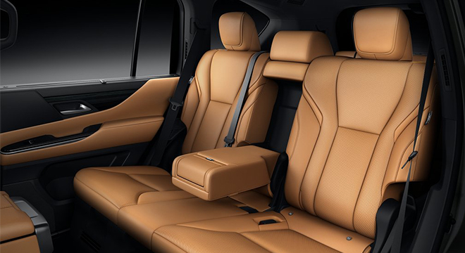 Lexus LX second row with center armrest