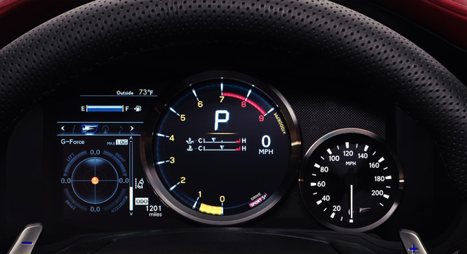 Lexus RC F 2022 instrument cluster