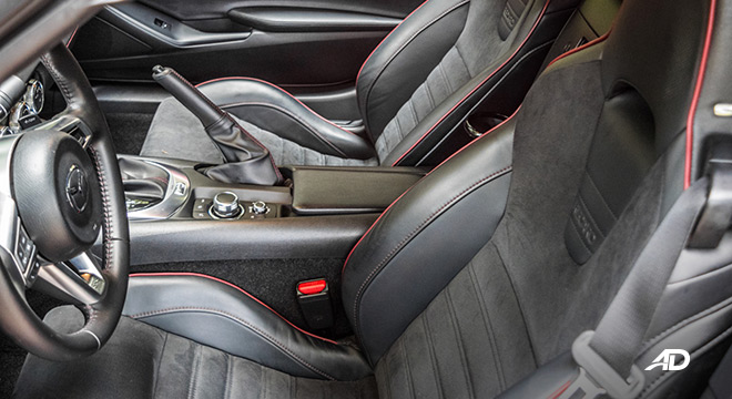 mazda mx-5 rf review road test alcantara seats interior