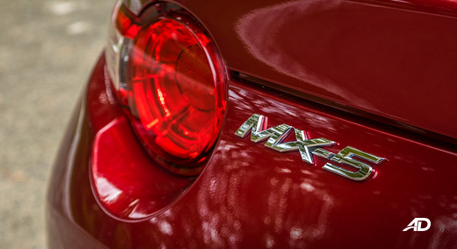 mazda mx-5 rf review road test rear badge exterior