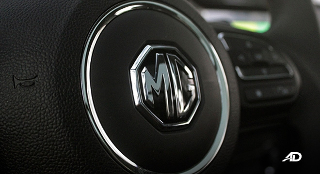 MG ZS road test review steering wheel badge interior