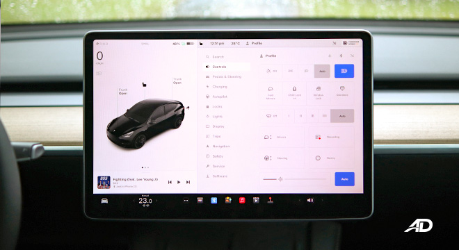 Tesla Model Y Screen