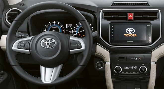 Toyota Rush GR-S  steering wheel and infotainment system