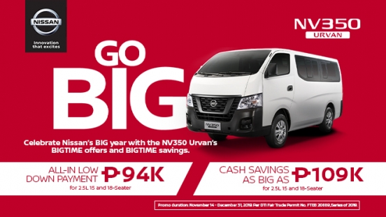 2019 Nissan NV350 Urvan promo Philippines