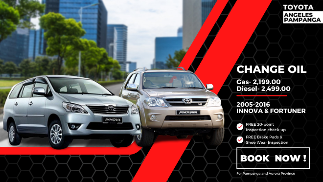Toyota Pasong Tamo Change Oil for Toyota Innova and Toyota Fortuner